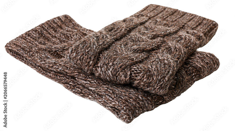 Fototapeta premium Brown Cable Knit Fingerless Gloves