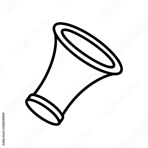 Simple black line drawing megaphone.