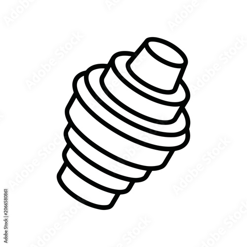 Detailed drawing of a mechanical screw.