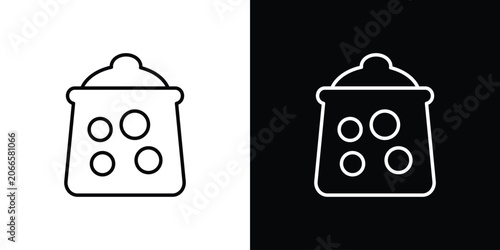 Schilderij op canvas Cookies jar icon set, black and white color designs