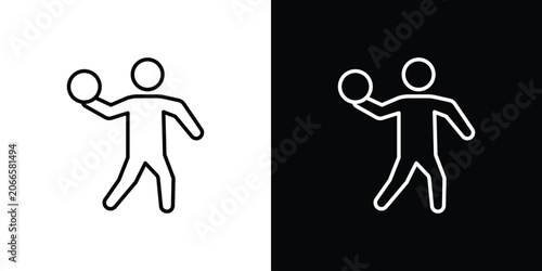 Fotografie Dodgeball icon set, black and white color designs