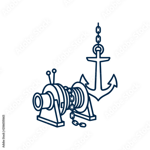 Obraz na płótnie Detailed illustration of a ship anchor.
