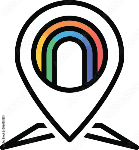 Rainbow Map Pin Icon