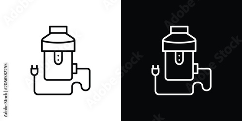 Slika na platnu Garbage disposal icon set, black and white color designs