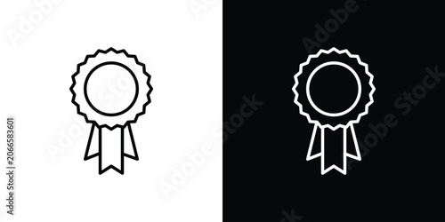 Recognition icon set, black and white color designs