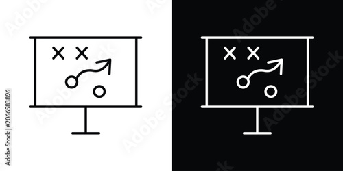 Foto Strategical planning icon set, black and white color designs