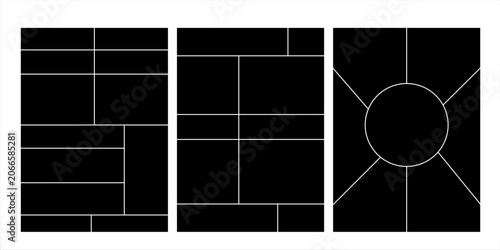 Schilderij op canvas Image collage layout template