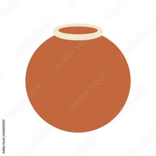 Brown Clay Pottery Vessel Object.