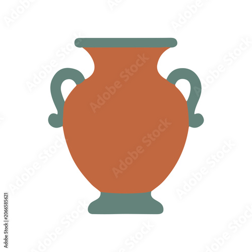 Brown Ancient Greek Style Clay Vase.
