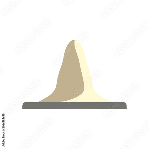A beige sand dune on base.
