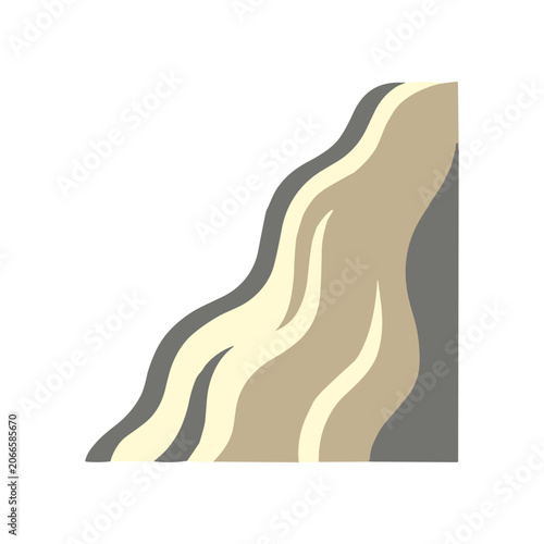 Wavy lines in beige and gray.