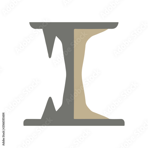 Large Gray Letter I Capital.