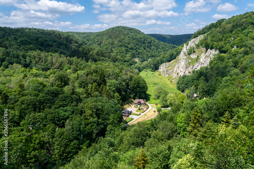 Ojców National Park (Ojcowski Park Narodowy) seen from above, Ojców, Poland