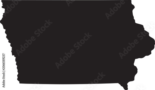 Bild auf Leinwand Iowa state map outline silhouette vector