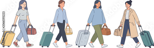 Four Cheerful Globetrotting Ladies Embark on a Bright Adventure with