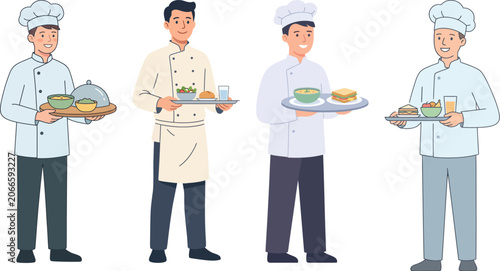 Gastronomic Guardians: A Quirky Collective of Animated Chefs Serving Up Plates of Pure Vector Happiness.