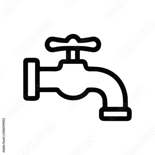 Tableau sur toile Simple black line faucet icon.