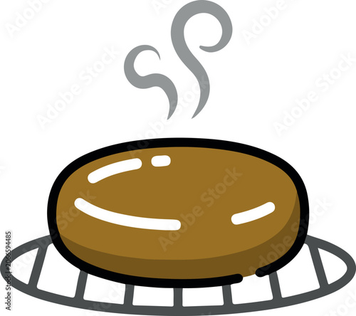 Bild auf Leinwand Hot Steaming Potato on a Grill Rack