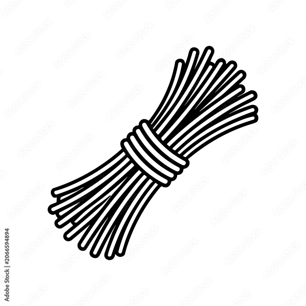 Fototapeta premium Bundle of long thin sticks tied.