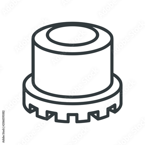Obraz na plátně Cogwheel gear mechanical part drawing.