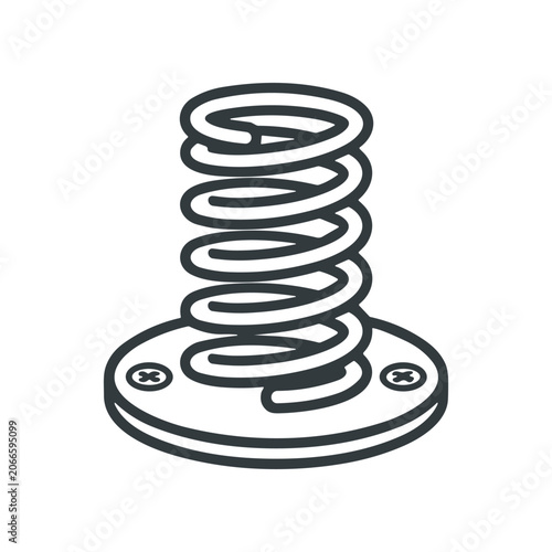 Coiled Metal Spring on Base Plate.