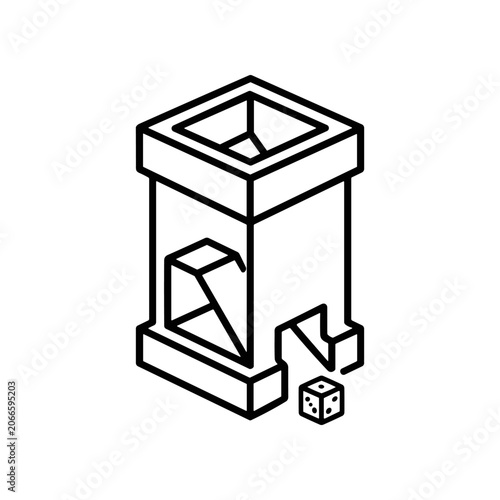 Black and white 3D puzzle box.
