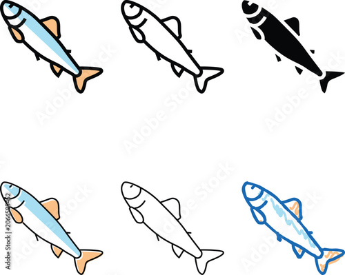 Foto parr salmon color icon vector