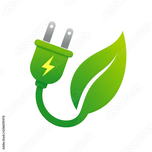 Green Electrical Plug With Leaf Green Energy Transparent PNG