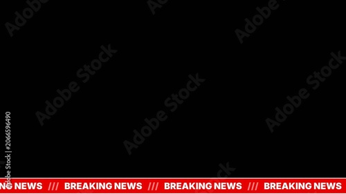 Seamless Breaking News Red Ticker Tape Scrolling Banner