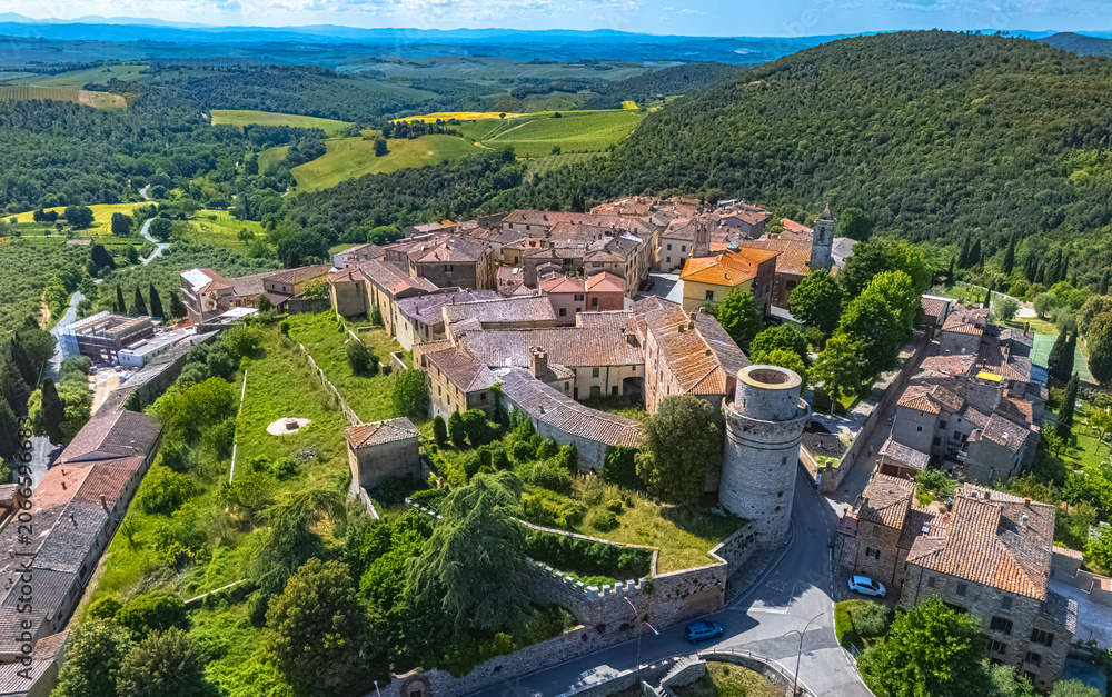 Naklejka premium View of Trequanda in the province of Siena,Tuscany, Italy