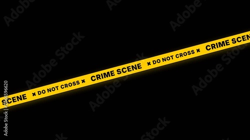 Crime Scene Do Not Cross Yellow Police Line Scrolling Tape