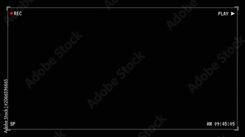 Retro 90s Camcorder Viewfinder REC Overlay with Timestamp