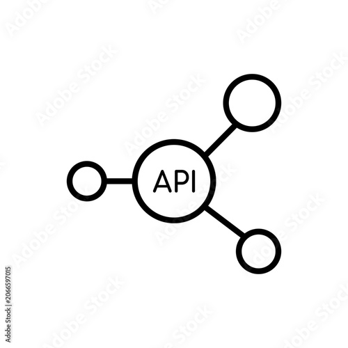 API Software Integration Network Vector Icon