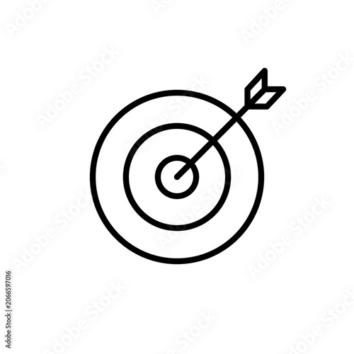 Business Strategy Target Arrow Vector Icon