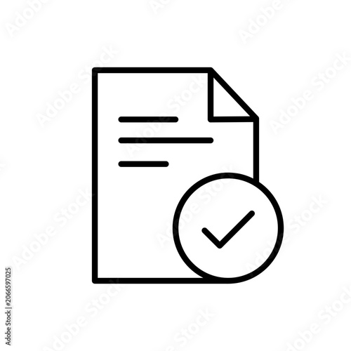 Document Checkmark Approved Report Vector Icon