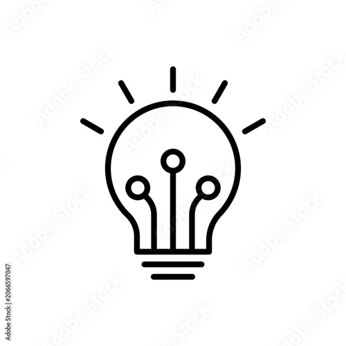 Creative Idea Light Bulb Tech Vector Icon