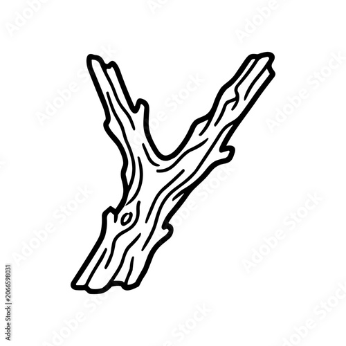 Detailed illustration of a tree branch.