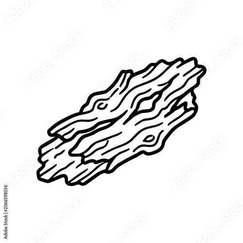 Wooden Bark Texture Closeup Illustration.