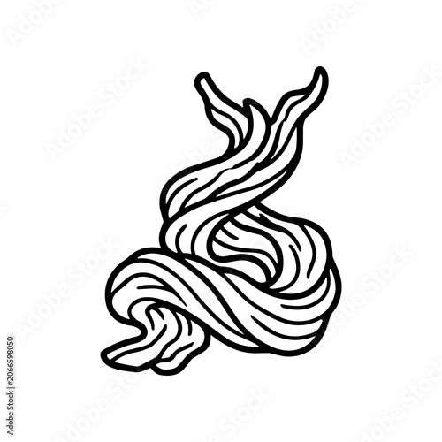 Black and white flame design element.