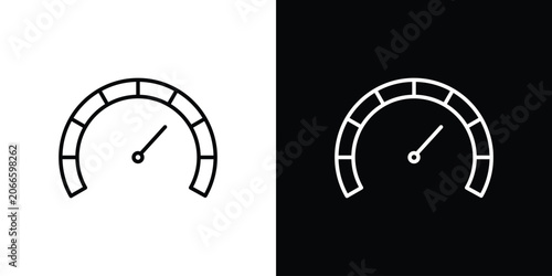 Cuadro en lienzo Tachometer icon on a white background. Vector Icon Design