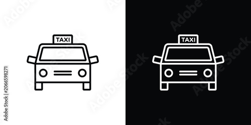Photos Taxi icon on a white background. Vector Icon Design