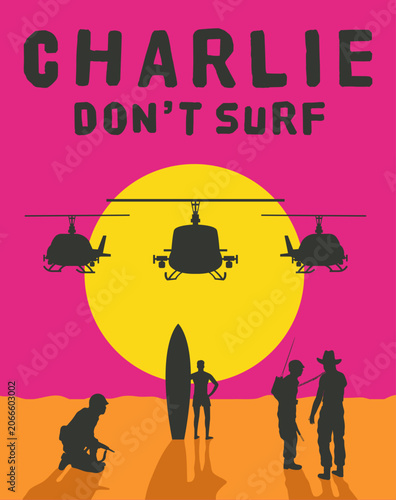 Konstfotografi Charlie don't surf reference graphic design illustration