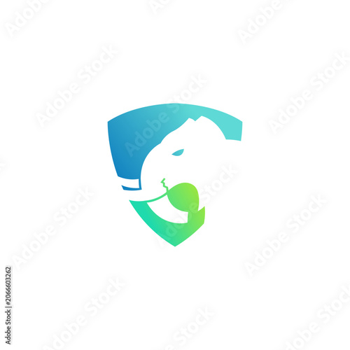 Mammoth shield modern logo design