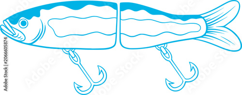 Schilderij op canvas Fishing Bait Graphic Illustration