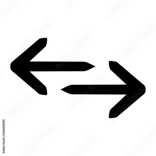 Принти на полотні Arrows oriented in reverse directions highlight a conceptual dichotomy or dual path navigation choice