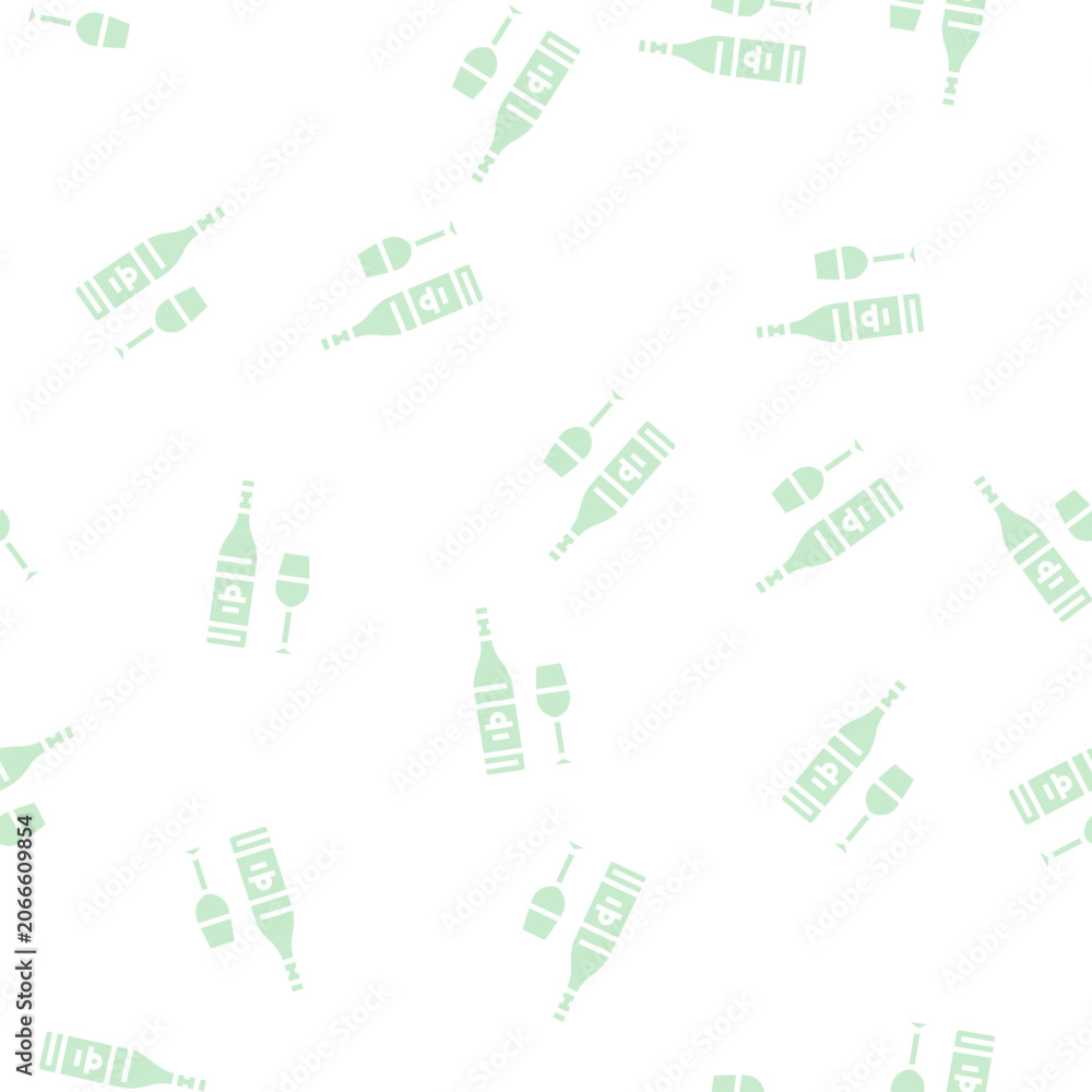 Fototapeta premium chardonnay white wine vector glyph seamless pattern chardonnay white wine sign illustration