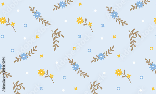 Golden Sprig Floral Pattern