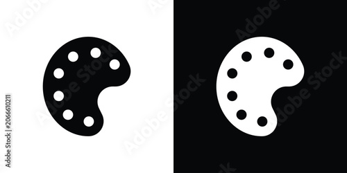 Foto Palette icon design. Vector Illustration pack in black and white