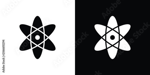 Schilderij op canvas Physics icon design. Vector Illustration pack in black and white