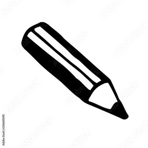Hand drawn isolated vector illustration of classic regular pencil.